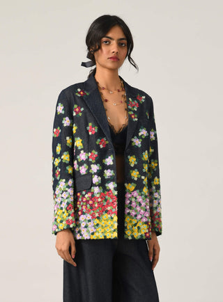 Sogdiana embroidered two-button jacket