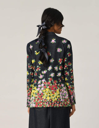 Sogdiana embroidered two-button jacket