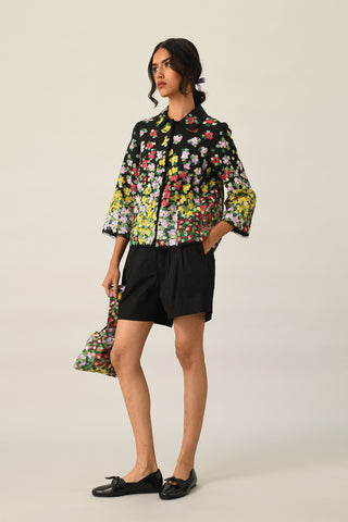 Gallica black solid shorts