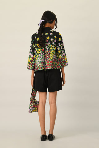 Gallica black solid shorts