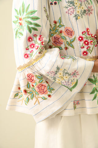 Farreri ivory peplum jacket