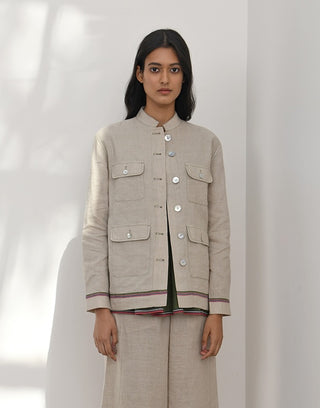 Cori Handloom Shirt Jacket by Payal Pratap available on Indiaspopup.com