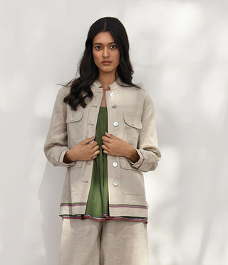 Cori Handloom Shirt Jacket by Payal Pratap available on Indiaspopup.com