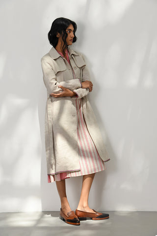 Lecco Handloom Trench Jacket by Payal Pratap available on Indiaspopup.com