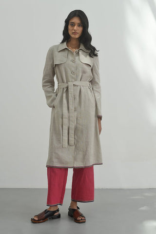 Lecco Handloom Trench Jacket by Payal Pratap available on Indiaspopup.com