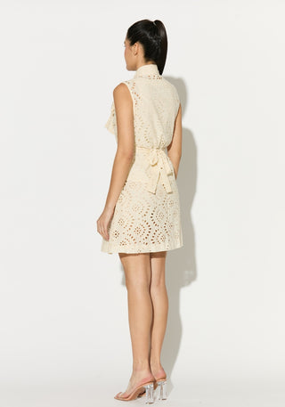 Off-white cotton embroidery dress