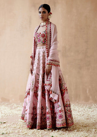 Aman Takyar-Pink Raw Silk Lehenga Set-INDIASPOPUP.COM