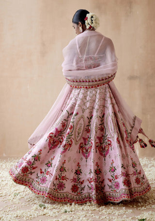 Aman Takyar-Pink Raw Silk Lehenga Set-INDIASPOPUP.COM