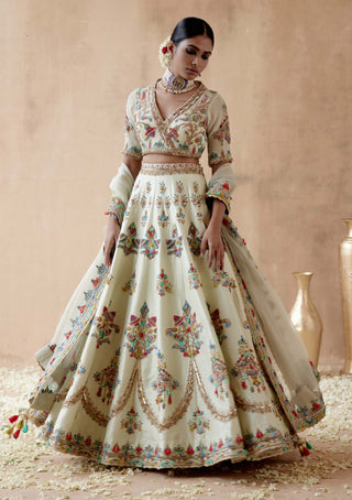 Aman Takyar-Mint Green Dupion Silk Lehenga Set-INDIASPOPUP.COM