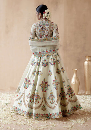 Aman Takyar-Mint Green Dupion Silk Lehenga Set-INDIASPOPUP.COM