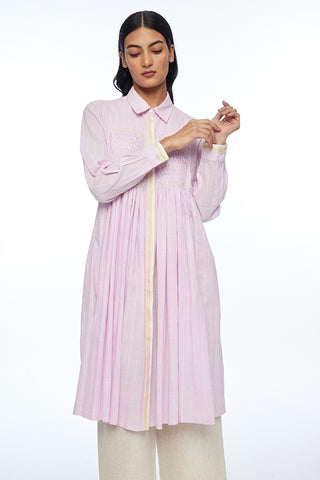 Gallica pink collared tunic