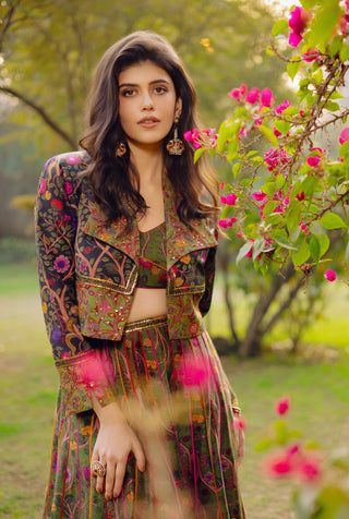Kacha aam jacket and skirt set