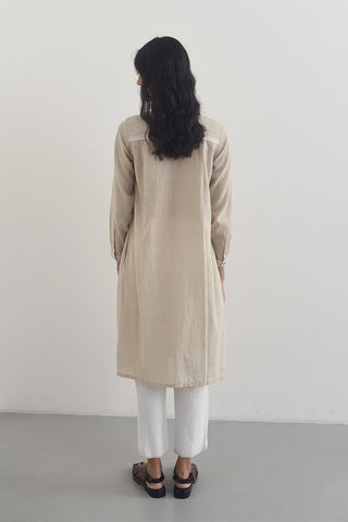 Brescia beige smocked tunic