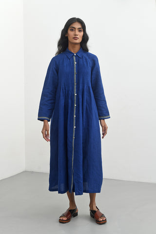 Lecce Blue Pin-Tuck Dress by Payal Pratap available on Indiaspopup.com