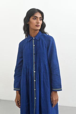 Lecce Blue Pin-Tuck Dress by Payal Pratap available on Indiaspopup.com