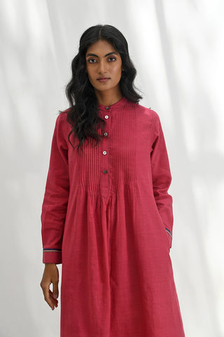 Empoli Crimson Red Pintuck Dress by Payal Pratap available on Indiaspopup.com