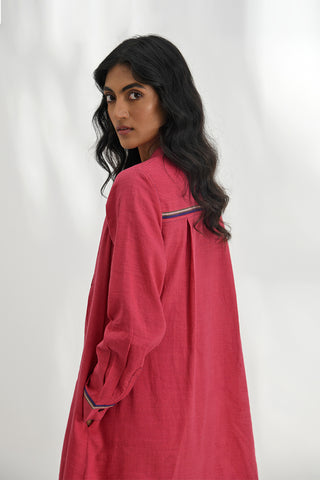 Empoli Crimson Red Pintuck Dress by Payal Pratap available on Indiaspopup.com