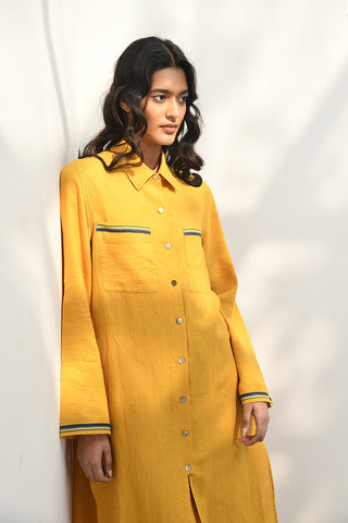 Gubbio Mustard Handloom Tunic by Payal Pratap available on Indiaspopup.com