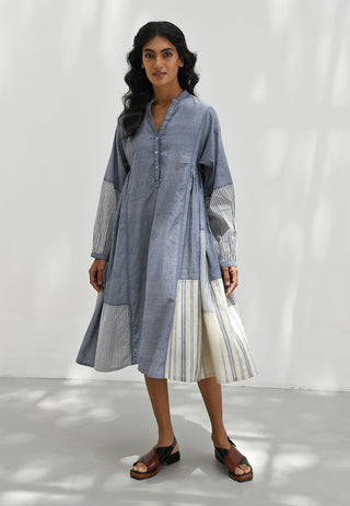 Monza Blue Handloom Tunic Dress by Payal Pratap available on Indiaspopup.com