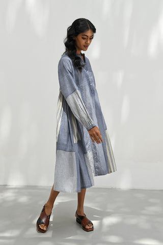 Monza Blue Handloom Tunic Dress by Payal Pratap available on Indiaspopup.com