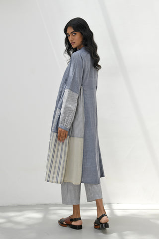 Monza Blue Handloom Tunic Dress by Payal Pratap available on Indiaspopup.com