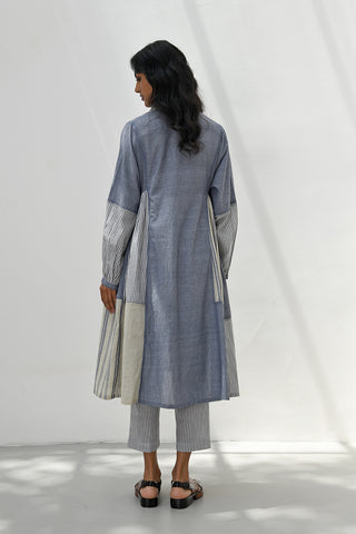 Monza Blue Handloom Tunic Dress by Payal Pratap available on Indiaspopup.com