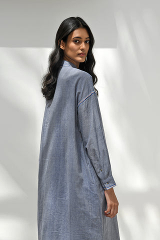 Assos blue handloom tunic dress