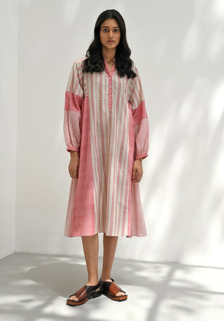 Chloe pink handloom tunic dress