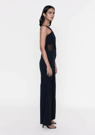 Deme By Gabriella-Black Corset Jumpsuit-INDIASPOPUP.COM