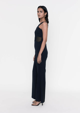 Deme By Gabriella-Black Corset Jumpsuit-INDIASPOPUP.COM