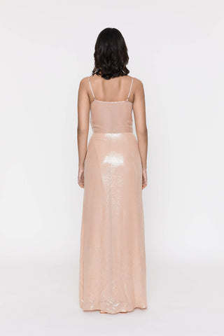 Deme By Gabriella-Nude Pink Sequins Gown-INDIASPOPUP.COM