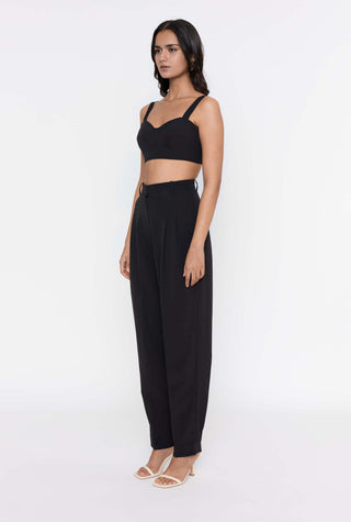 Deme By Gabriella-Black Pants And Crop Top-INDIASPOPUP.COM