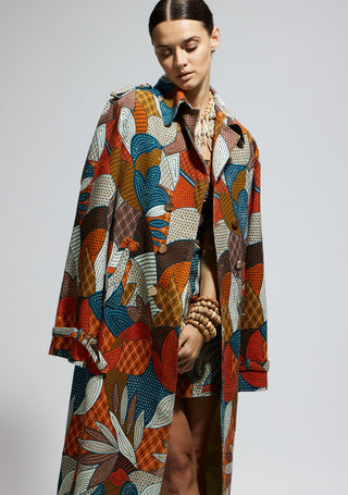 Sva By Sonam And Paras Modi Multi Canvas Abstract Trench Caot available on indiaspopup