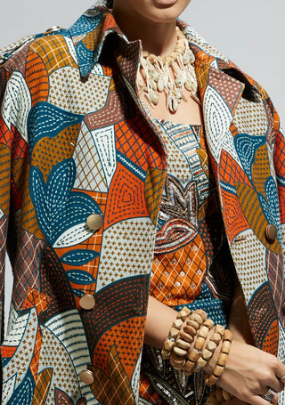 Sva By Sonam And Paras Modi Multi Canvas Abstract Trench Caot available on indiaspopup