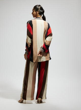 Sva By Sonam And Paras Modi Orange Samsara Stripe Oversized Co-Ord Set available on indiaspopup