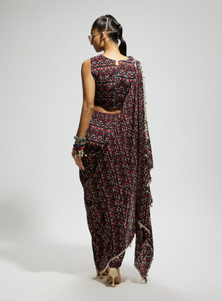 Sva By Sonam And Paras Modi Blue Geo Print Crop Top And Pants available on indiaspopup