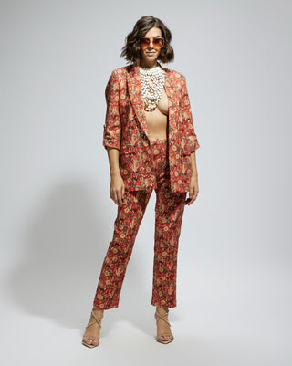 Sva By Sonam And Paras Modi Orange Jaal Embellished Blazer And Pants available on indiaspopup