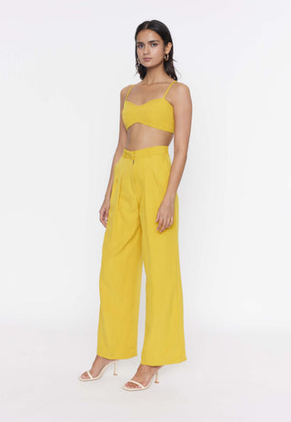 Deme By Gabriella-Mustard Bralette And Pants-INDIASPOPUP.COM