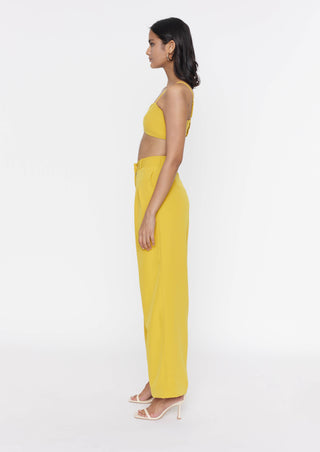 Deme By Gabriella-Mustard Bralette And Pants-INDIASPOPUP.COM