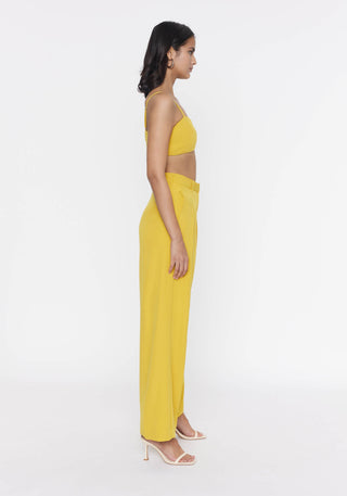 Deme By Gabriella-Mustard Bralette And Pants-INDIASPOPUP.COM