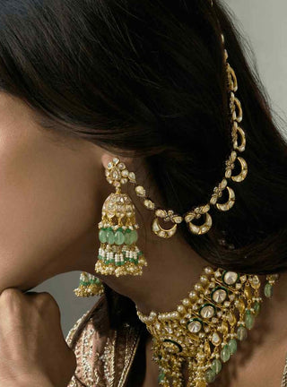 Saanvi gold plated moissanite jhumka