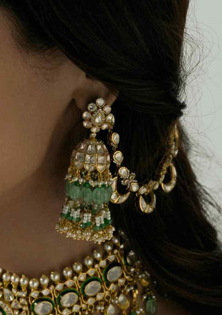 Saanvi gold plated moissanite jhumka
