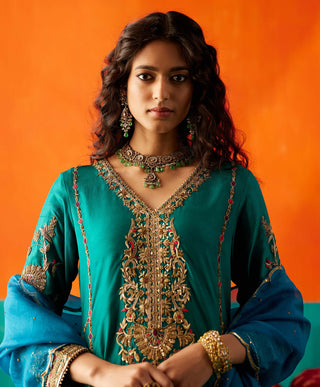 Aman Takyar-Castleton Green Kurta Set-INDIASPOPUP.COM