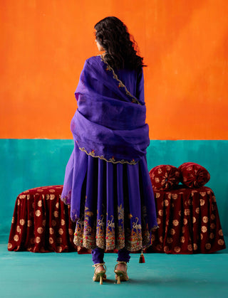 Aman Takyar-Purple Embroidered Anarkali Set-INDIASPOPUP.COM