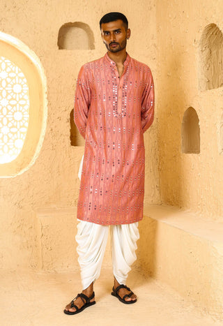 Dark pink mirror kurta with pant