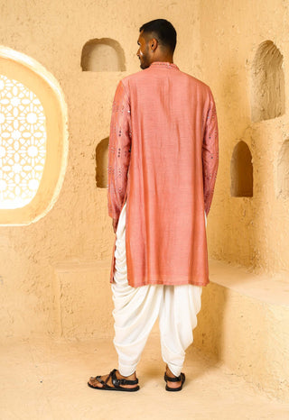 Dark pink mirror kurta with pant
