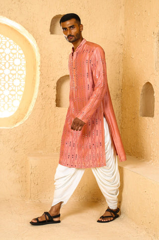 Dark pink mirror kurta with pant