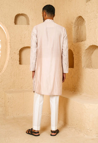 Light beige mirror work kurta with pant