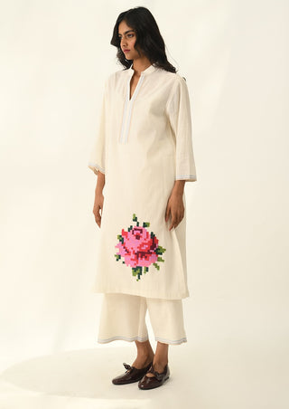Ermanica ivory tunic and pant set