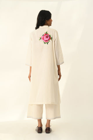 Ermanica ivory tunic and pant set